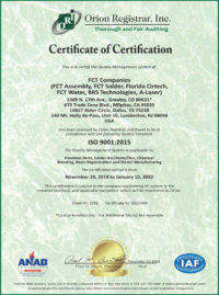 FCTCompanies 4 Sites in 1 9001 2015 Certificate